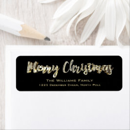 Frohe Weihnachts Chic Black and Gold Script