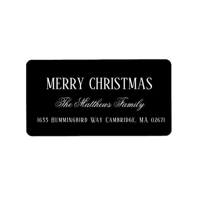 Frohe Weihnachts-Chic Hand Lettered Holiday Label Adressaufkleber (Vorne)