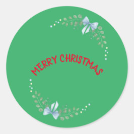 Frohe Weihnachts Circle Green Funny Sticker