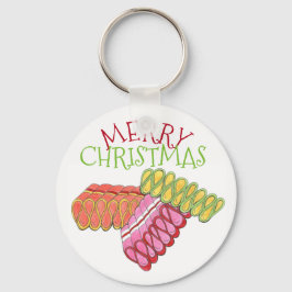 Frohe Weihnachts Classic Ribbon Hard Candy Urlaub Schlüsselanhänger