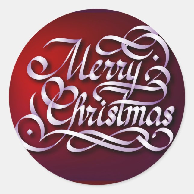 Frohe Weihnachts Classic Round Sticker (Vorderseite)