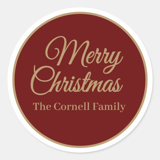 Frohe Weihnachts Classic Round Sticker (Vorderseite)