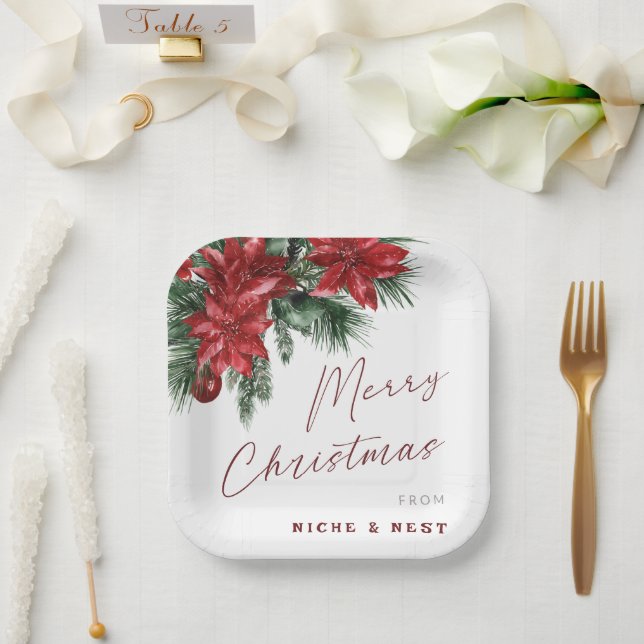 Frohe Weihnachts Classic Wreath Weihnachts-Party Pappteller (Hochzeit)