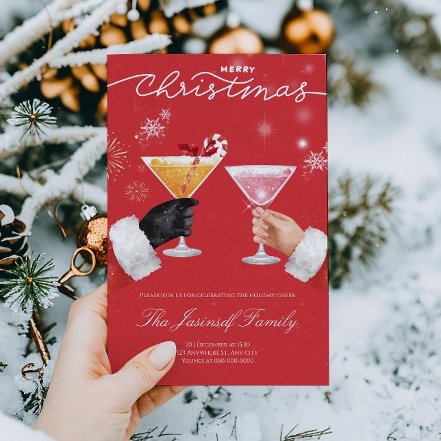 Frohe Weihnachts-Cocktail-Party Gruß Einladung (Von Creator hochgeladen)