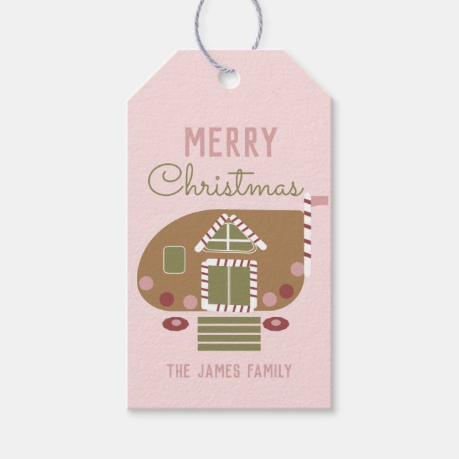 Frohe Weihnachts-Cookie Gingerbread House Geschenkanhänger (Vorderseite)