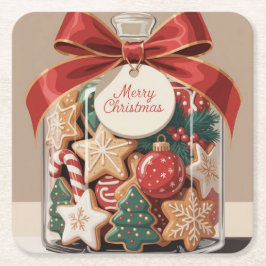 Frohe Weihnachts Cookie Jar Untersetzer Set