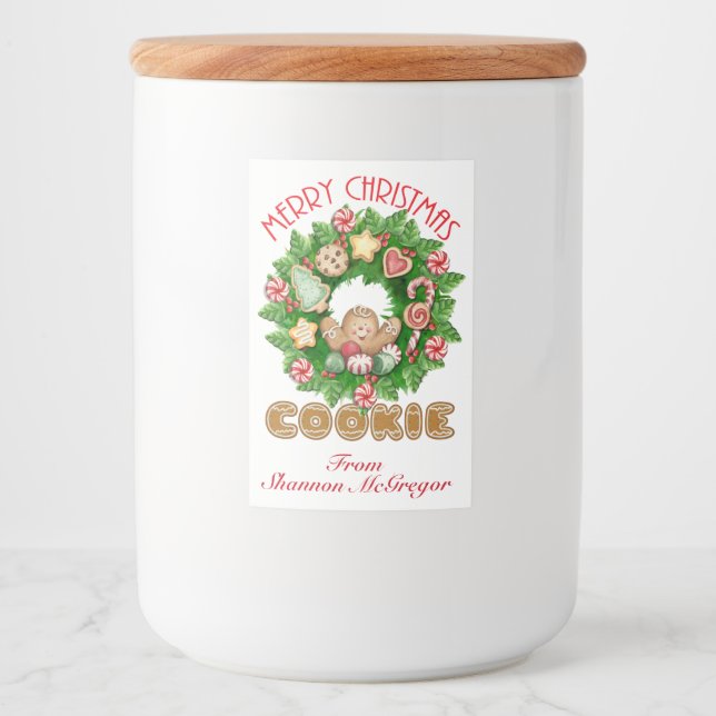 Frohe Weihnachts-Cookie-Label Lebensmitteletikett (Vorderseite)