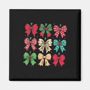 Frohe Weihnachts Coquette Bow Xmas Pajamas Familie Magnet