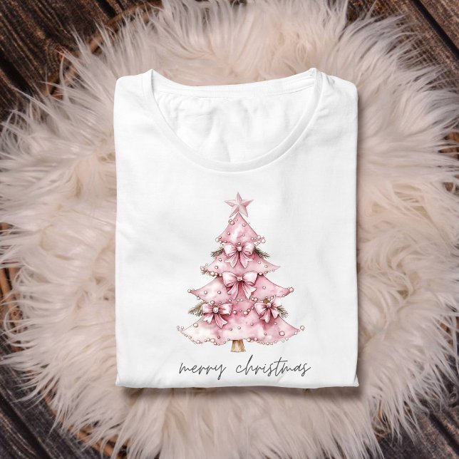 Frohe Weihnachts Coquette Pink Tree Shirt (Von Creator hochgeladen)
