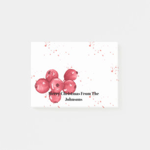 Frohe Weihnachts-Cranberries Post-it Klebezettel