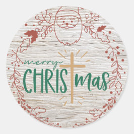 Frohe Weihnachts-Cross-Round-Aufkleber Runder Aufkleber