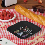 Frohe Weihnachts Cross Xmas Tree Retro Pappteller<br><div class="desc">Frohe Weihnachts Cross Xmas Tree Retro</div>