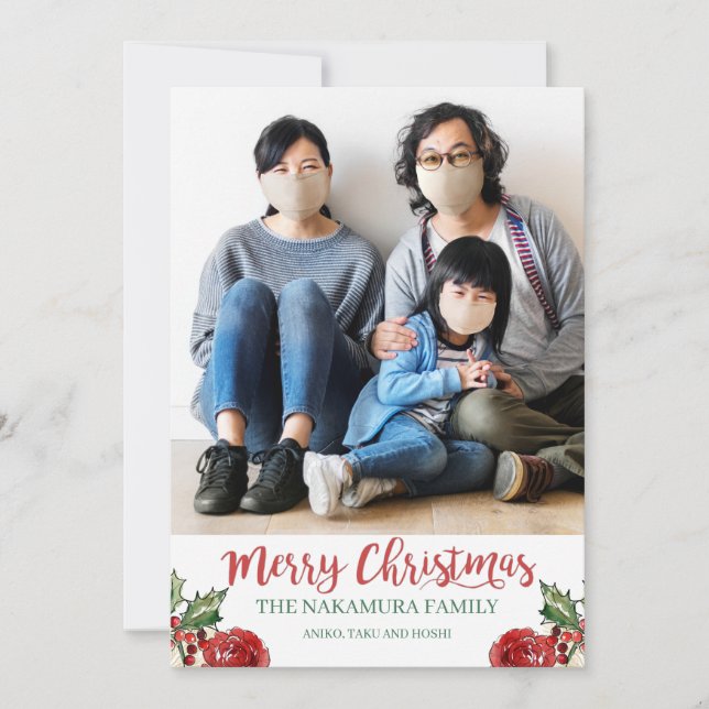 Frohe Weihnachts Custom Family Foto Feiertagskarte (Vorderseite)