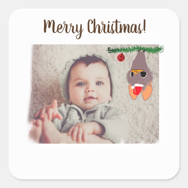 Frohe Weihnachts Custom Foto Aufkleber (Vorderseite)