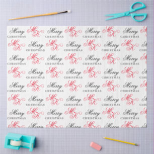 Frohe Weihnachts Custom Monogram Initials Xmas Seidenpapier