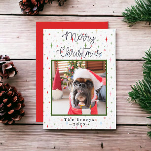 Frohe Weihnachts Custom Pet Hund Foto Feiertagskarte