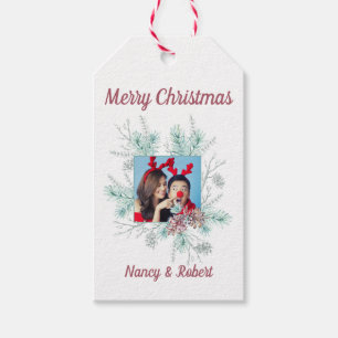 Frohe Weihnachts-Custom-Text und Foto Geschenkanhänger