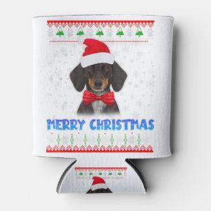 Frohe Weihnachts-Dackel Dackel Santa Ugly Xmas S Dosenkühler