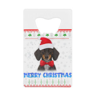 Frohe Weihnachts-Dackel Dackel Santa Ugly Xmas S Geldbeutel Flaschenöffner