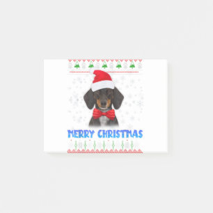 Frohe Weihnachts-Dackel Dackel Santa Ugly Xmas S Post-it Klebezettel