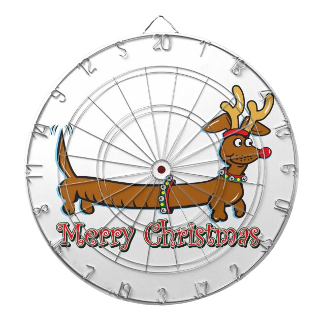 Frohe Weihnachts-Dackel Dartscheibe (vorne)