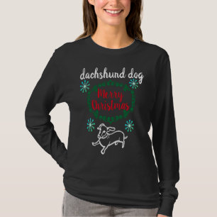 Frohe Weihnachts-Dackel Hund durch den Sn T-Shirt