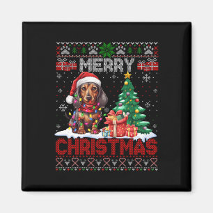 Frohe Weihnachts-Dackel Hund Lover Familie Ugly Xm Magnet