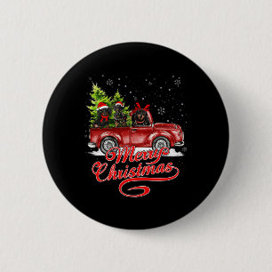 Frohe Weihnachts-Dackel Hund Lover Santa Reindeer Button