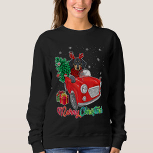 Frohe Weihnachts-Dackel Hund Red Truck Xmas Tree Sweatshirt