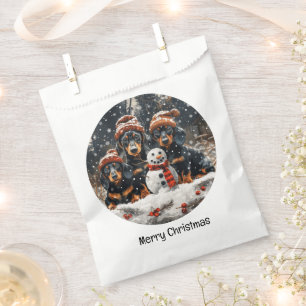 Frohe Weihnachts-Dackel Hunde Snowman Geschenktütchen