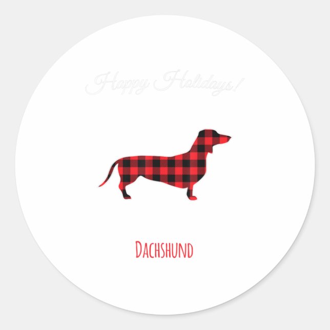 Frohe Weihnachts-Dackel Motif - Niedlich Runder Aufkleber (Vorderseite)
