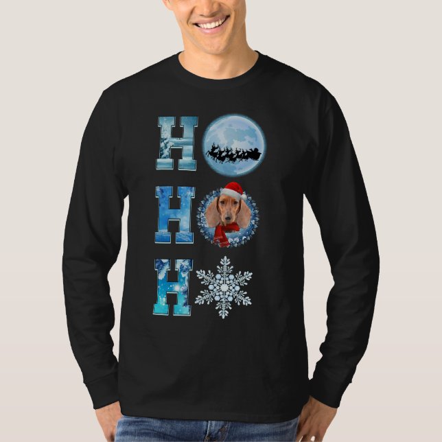 Frohe Weihnachts-Dackel Schnee Frohe Weihnachtsgeb T-Shirt (Vorderseite)