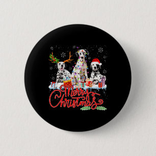 Frohe Weihnachts-Dalmatiner Hogs Santa Reindeer Li Button