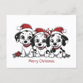Frohe Weihnachts-Dalmatiner-Hunde Feiertagspostkarte