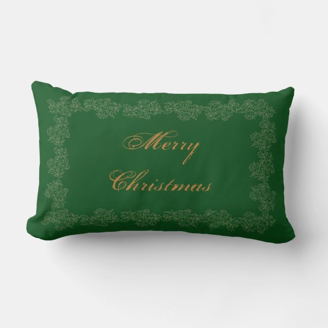 Frohe Weihnachts Dekorative Green Gold Lendenkissen (Vorderseite)