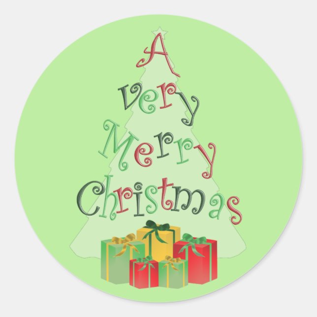 Frohe Weihnachts-Design-Aufkleber Runder Aufkleber (Vorderseite)