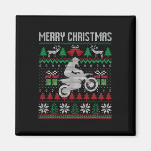 Frohe Weihnachts-Dirt-Bike Santa Funny Familienspi Magnet