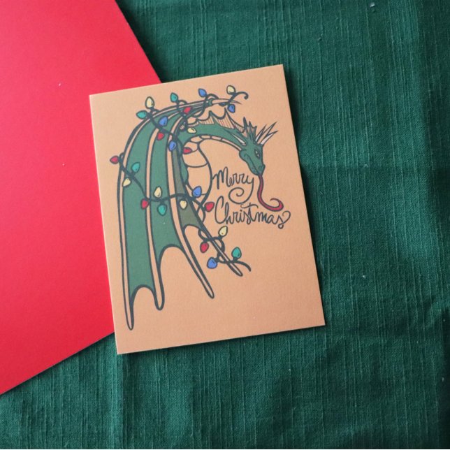 Frohe Weihnachts Dragon Geek Holidays Postkarte (Von Creator hochgeladen)