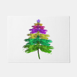 Frohe Weihnachts-Dragonfly Weihnachtsbaum T Shirt Fußmatte