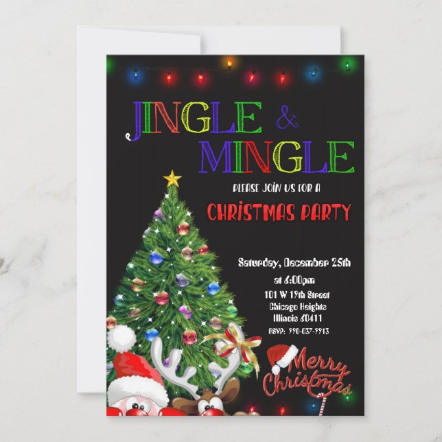 Frohe Weihnachts-Einladung, Jingle & Mingle einlad Einladung (Vorderseite)