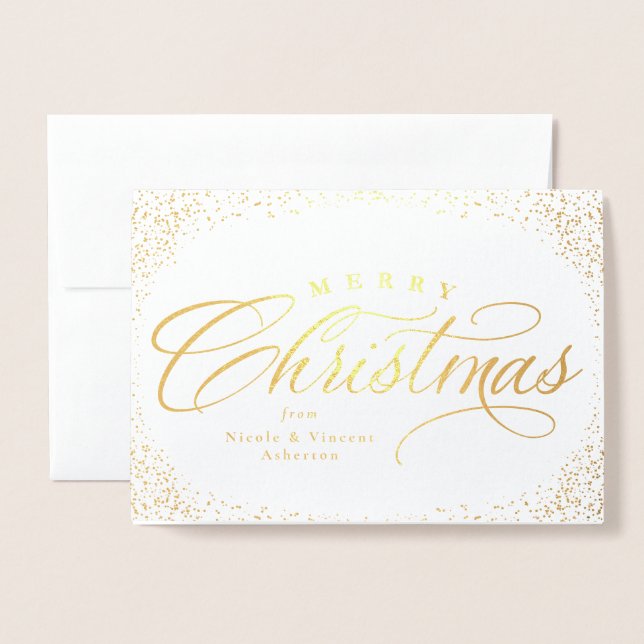 Frohe Weihnachts-elegante Drehbuchreise Folienkarte (Vorderseite mit Umschlag)