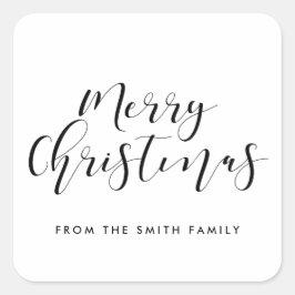 Frohe Weihnachts-elegante Kalligraphie Quadratischer Aufkleber