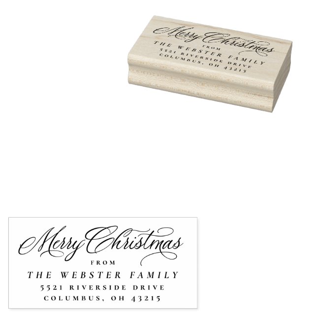 Frohe Weihnachts-elegante Rücksendeadresse Gummistempel (Stempel)