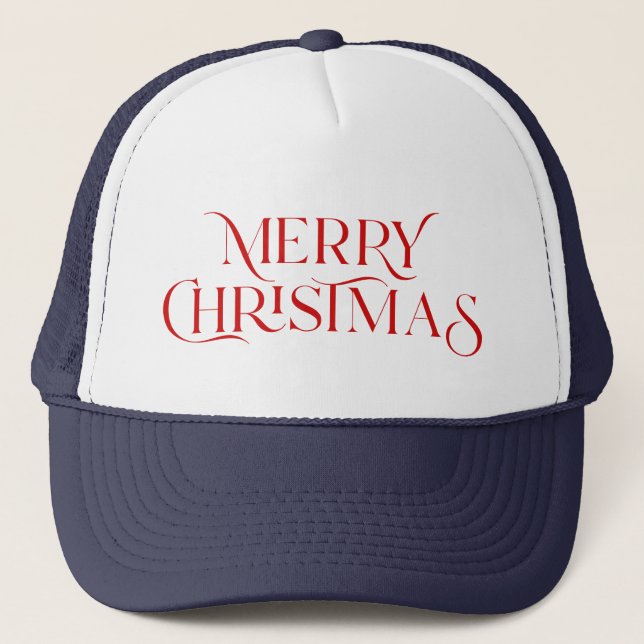 Frohe Weihnachts-elegante Typografie Truckerkappe (Vorderseite)