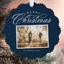 Frohe Weihnachts elegante vier Foto Kollektion Mar Ornament Karte