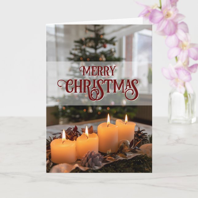 Frohe Weihnachts-elegante Weihnachtsbaumkranz Karte (Orchidee)