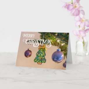 Frohe Weihnachts-elegante Weihnachtsbaumkugeln Karte