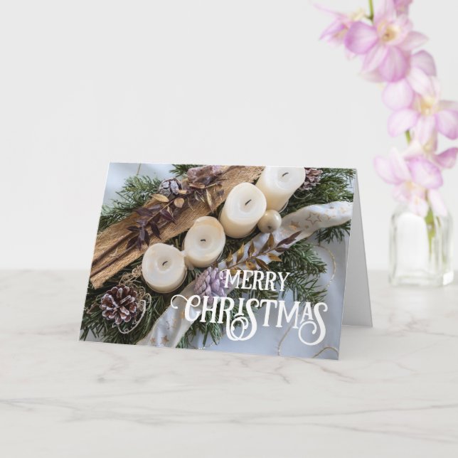 Frohe Weihnachts-elegante Weihnachtskerzen Karte (Orchidee)