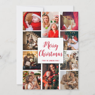 Frohe Weihnachts elf Fotos Kalligrafie-Text Feiertagskarte