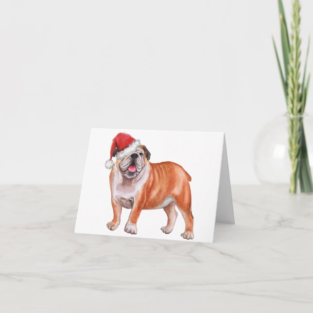 Frohe Weihnachts English Bull DOG Grußkarte Karte (Vorderseite)